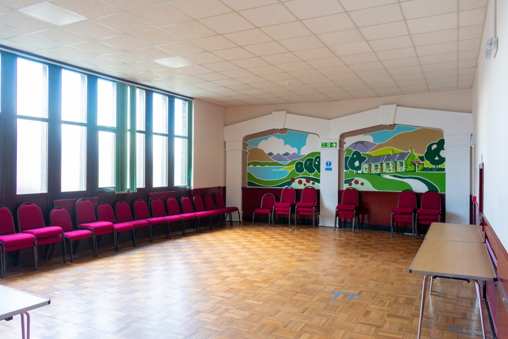An image showing the interoir of the Cambuslang Parish Church Small Hall.